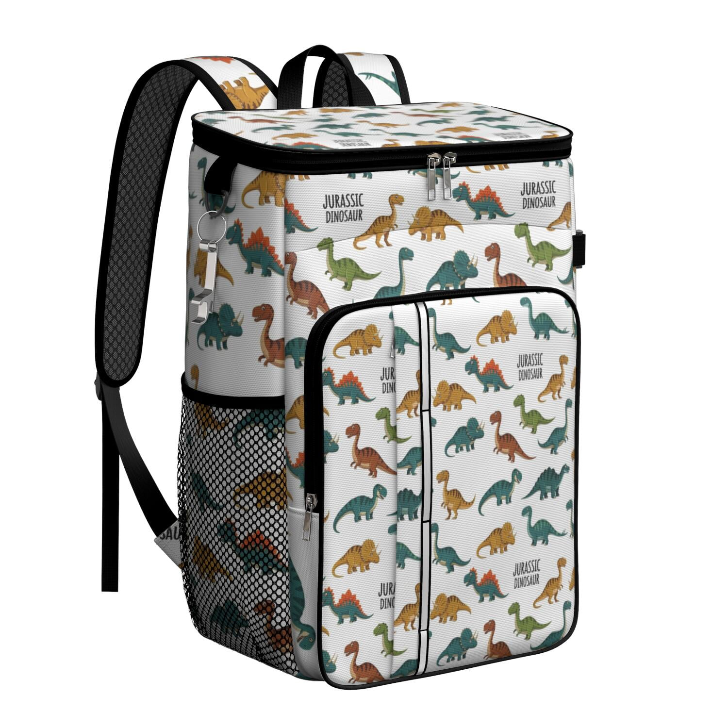Travel Cooler Bag - Dinosaur Pattern Camping Beer Cooler Backpack with Bottle Opener- Waterproof Insulated Picnic Backpacks - Cooler Bag for Beach