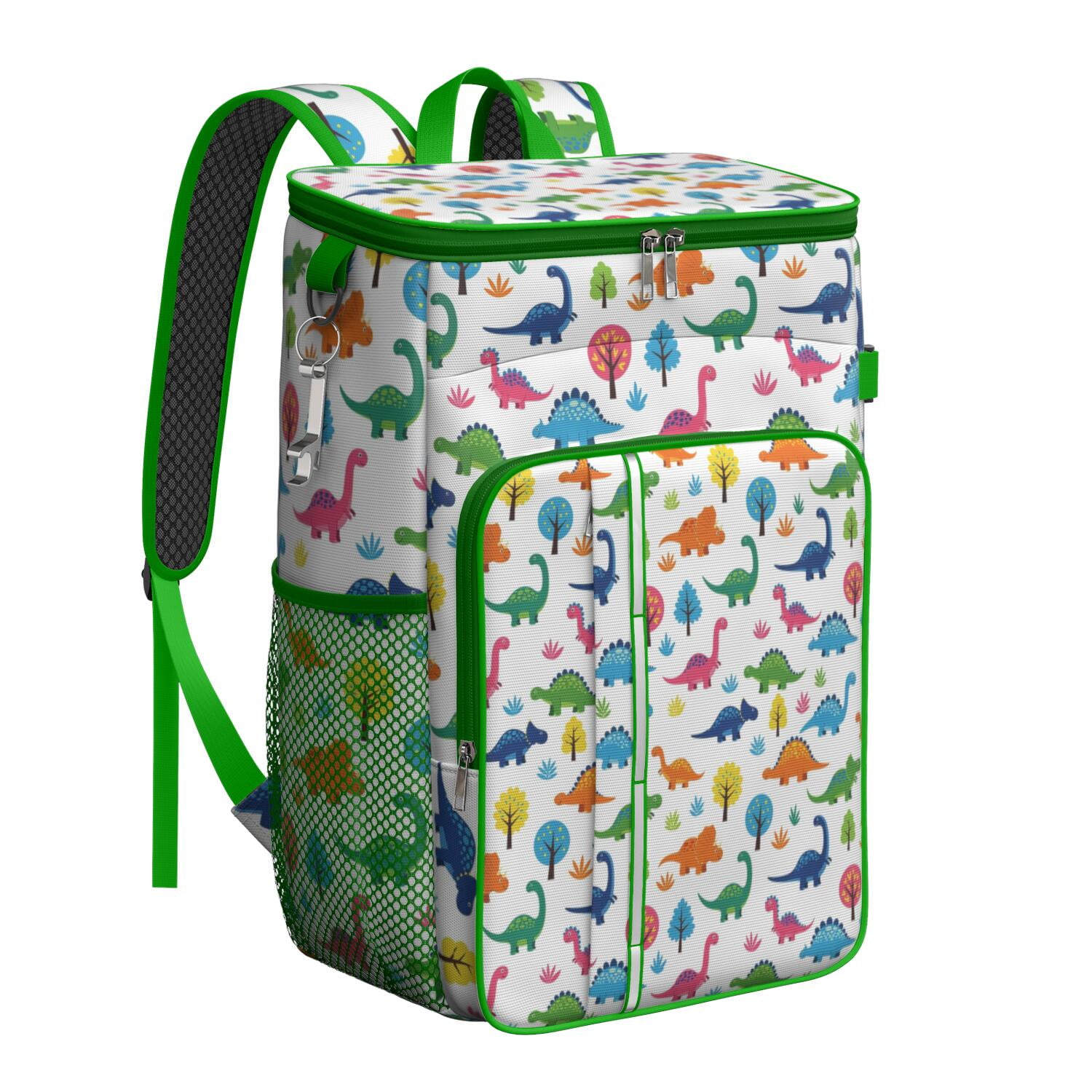 Travel Cooler Bag - Dinosaur and Tree Pattern Camping Beer Cooler Backpack with Bottle Opener- Waterproof Insulated Picnic Backpacks - Cooler Bag for Beach
