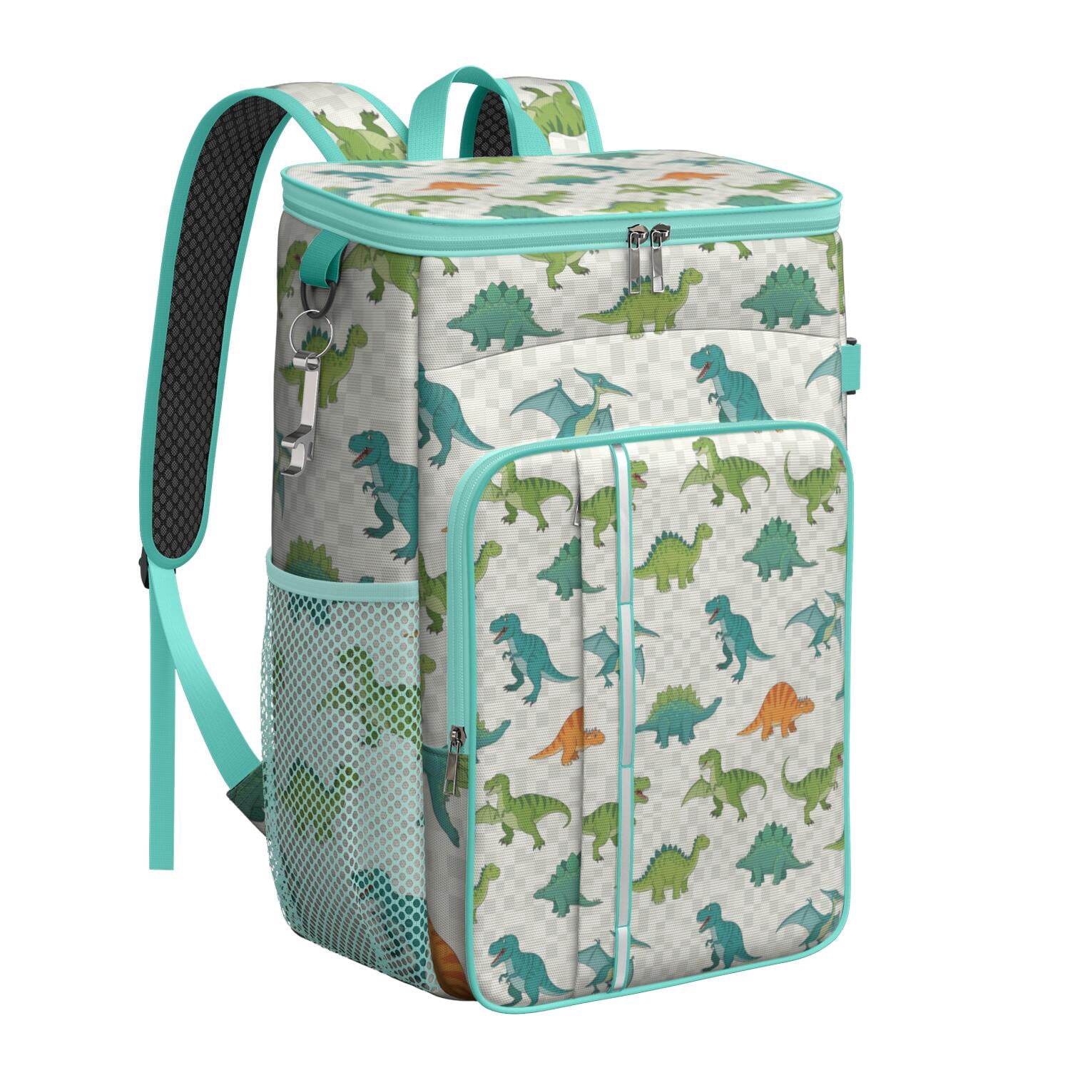 Travel Cooler Bag - Dinosaurs Pattern Camping Beer Cooler Backpack with Bottle Opener- Waterproof Insulated Picnic Backpacks - Cooler Bag for Beach