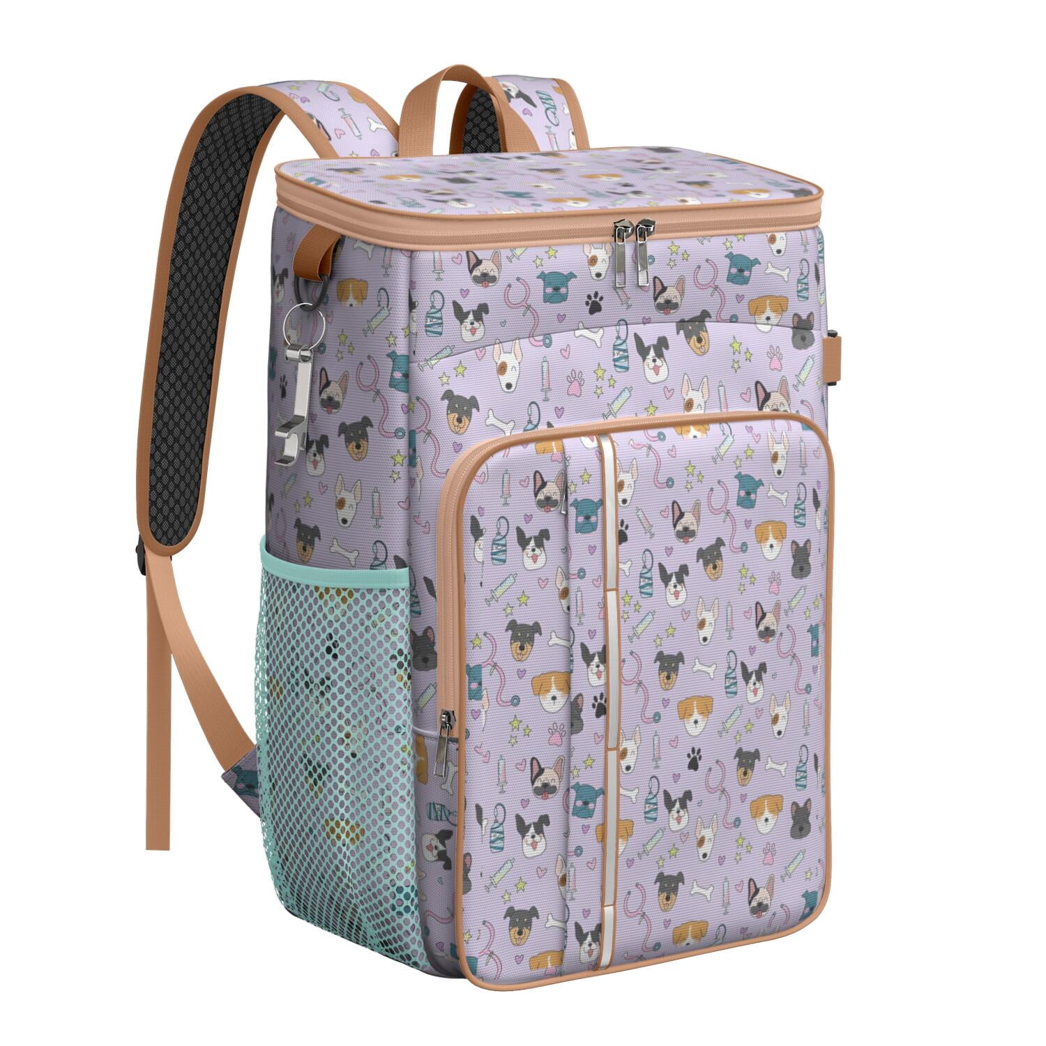 Travel Cooler Bag - Dog with Medical Icons Camping Beer Cooler Backpack with Bottle Opener- Waterproof Insulated Picnic Backpacks - Cooler Bag for Beach
