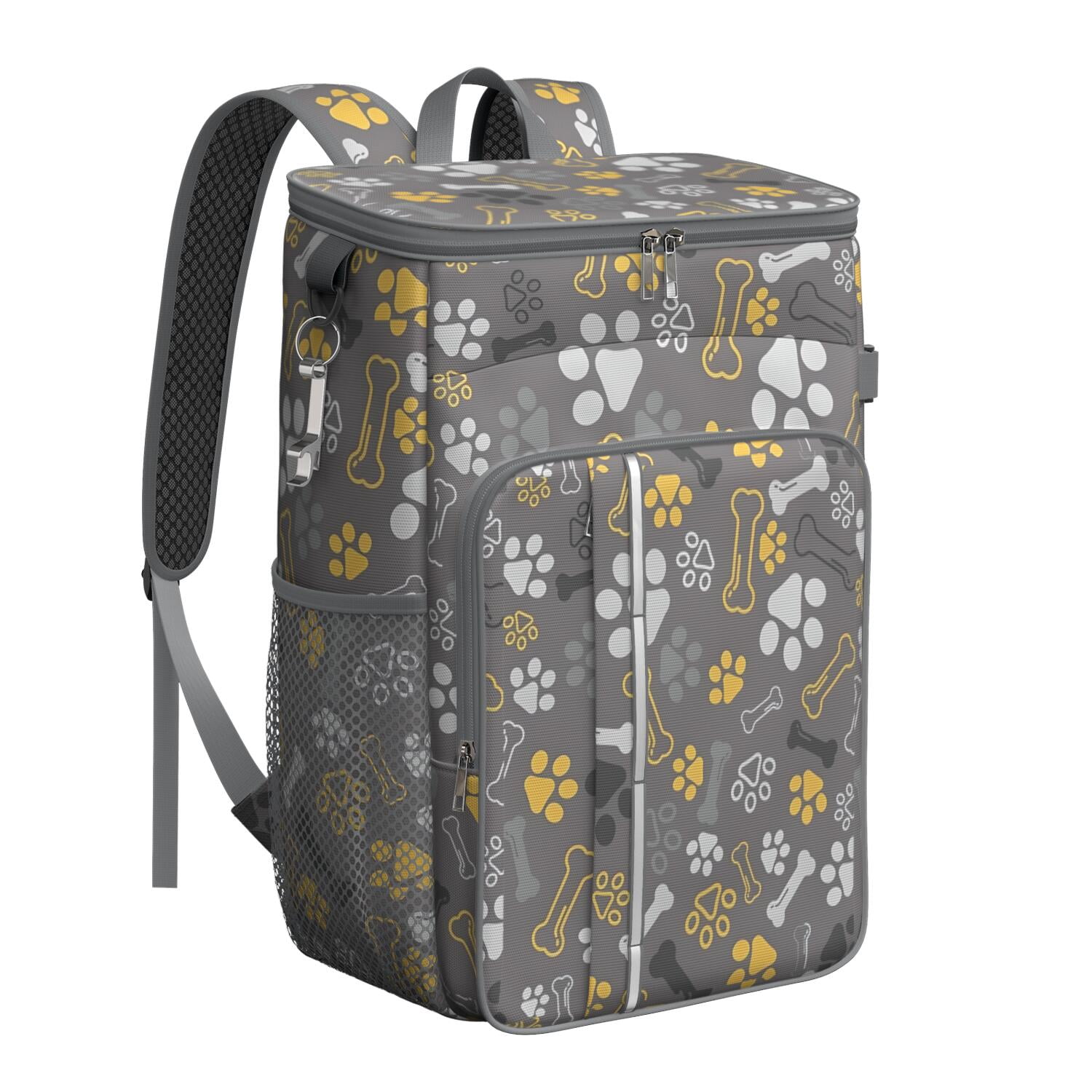 Travel Cooler Bag - Dog Paw and Bone Camping Beer Cooler Backpack with Bottle Opener- Waterproof Insulated Picnic Backpacks - Cooler Bag for Beach