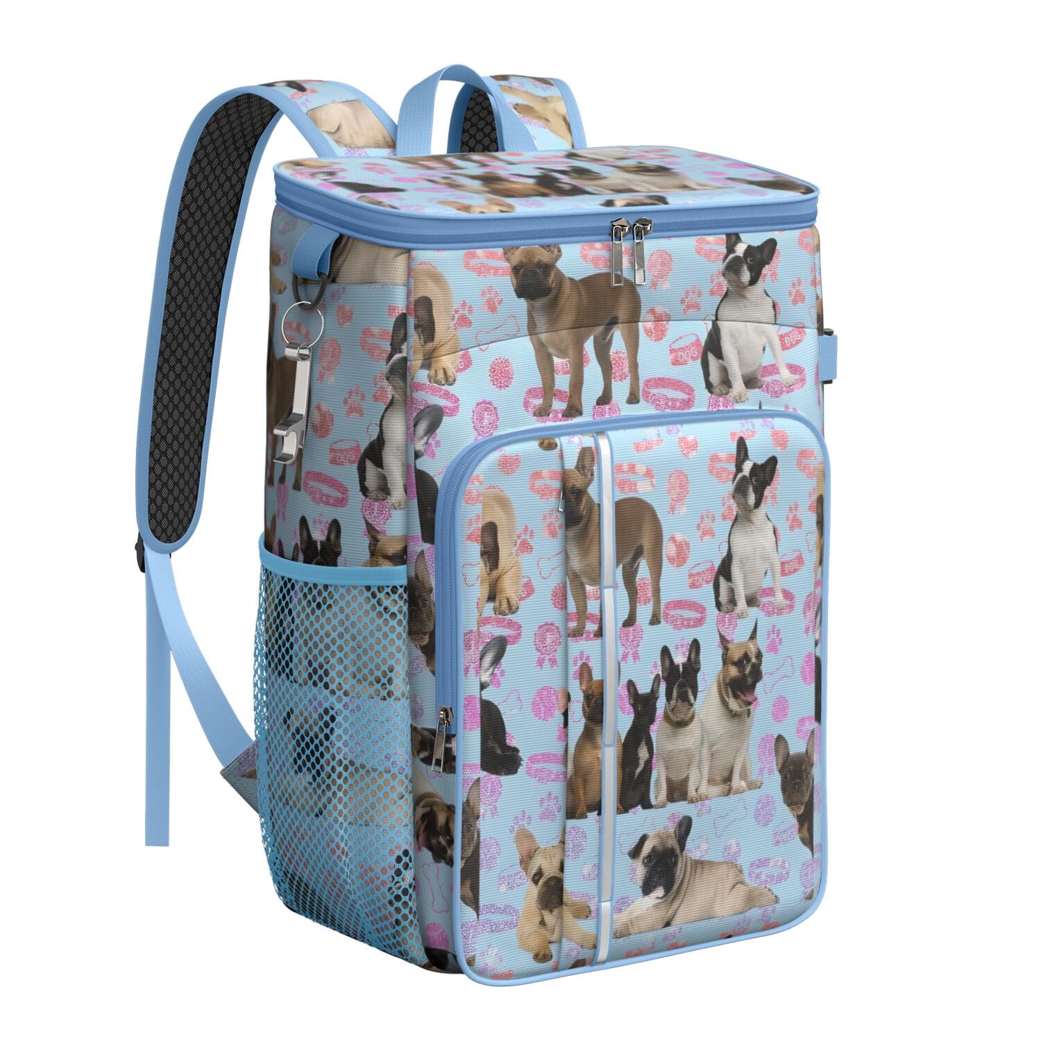 Travel Cooler Bag - French Bulldogs Camping Beer Cooler Backpack with Bottle Opener- Waterproof Insulated Picnic Backpacks - Cooler Bag for Beach