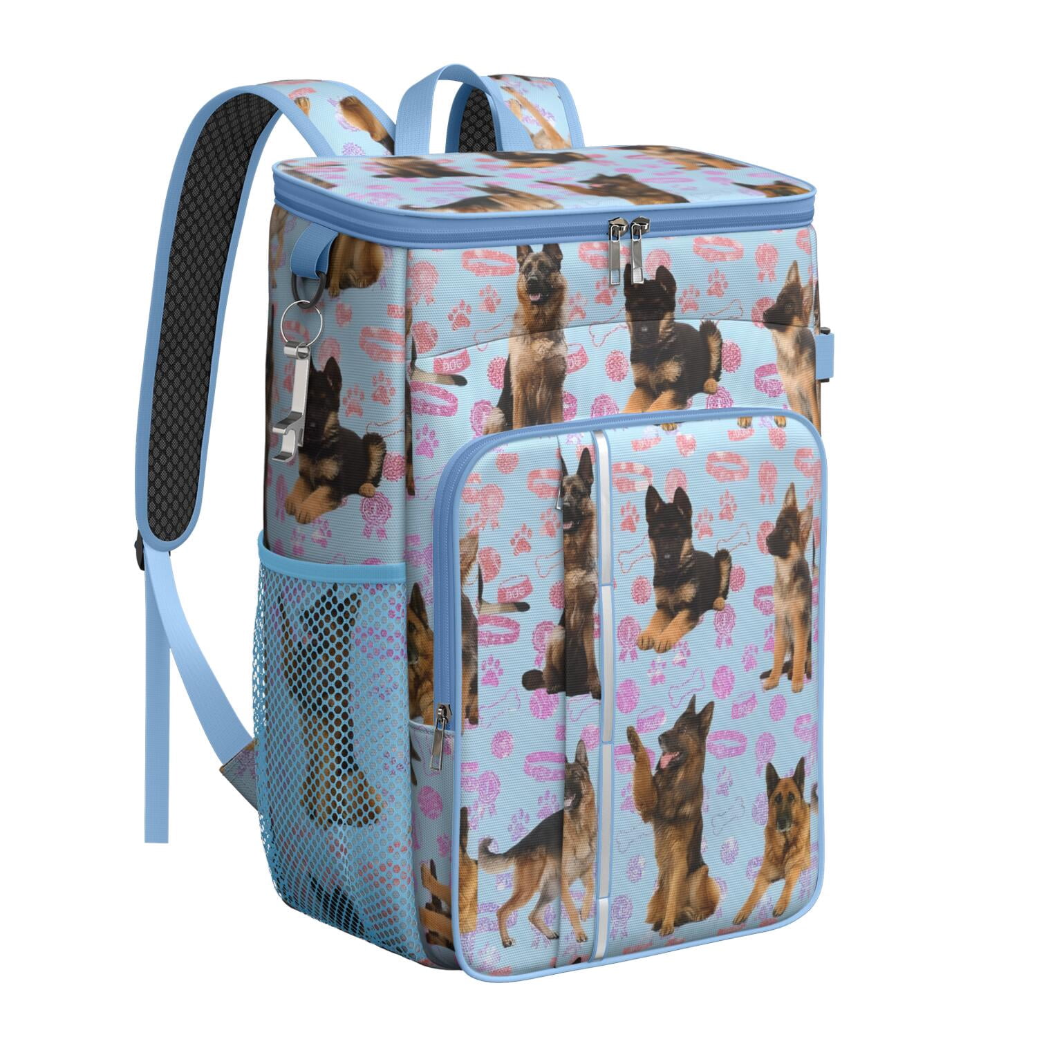 Travel Cooler Bag - German Shepherd Camping Beer Cooler Backpack with Bottle Opener- Waterproof Insulated Picnic Backpacks - Cooler Bag for Beach