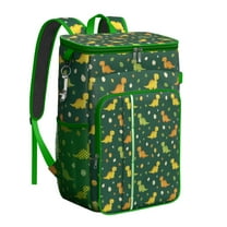 Travel Cooler Bag - Green Cartoon Dinosaurs Eggs Pattern Camping Beer Cooler Backpack with Bottle Opener- Waterproof Insulated Picnic Backpacks - Cooler Bag for Beach