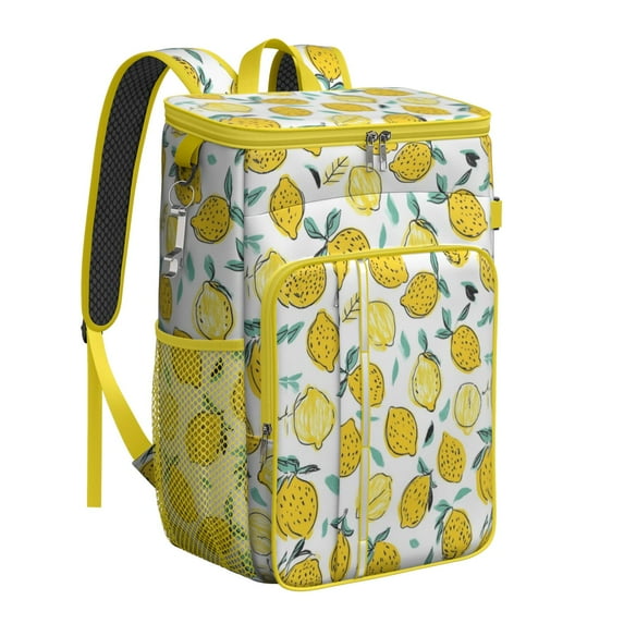 Travel Cooler Bag - Lemon Camping Beer Cooler Backpack with Bottle Opener- Waterproof Insulated Picnic Backpacks - Cooler Bag for Beach
