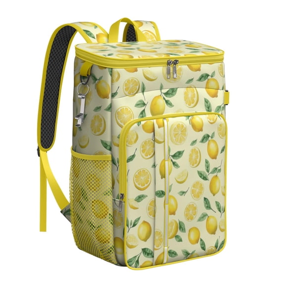 Travel Cooler Bag - Lemon Camping Beer Cooler Backpack with Bottle Opener- Waterproof Insulated Picnic Backpacks - Cooler Bag for Beach
