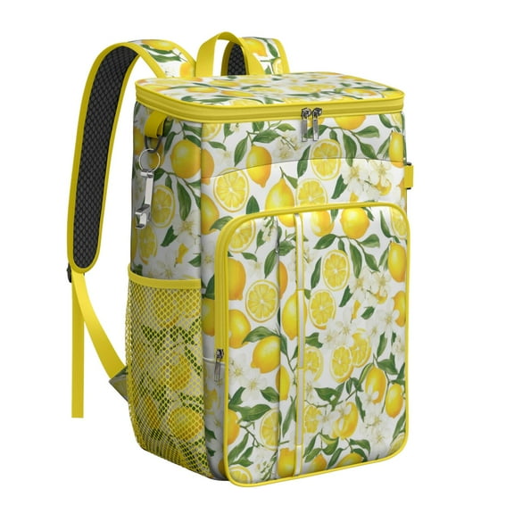 Travel Cooler Bag - Lemon Camping Beer Cooler Backpack with Bottle Opener- Waterproof Insulated Picnic Backpacks - Cooler Bag for Beach