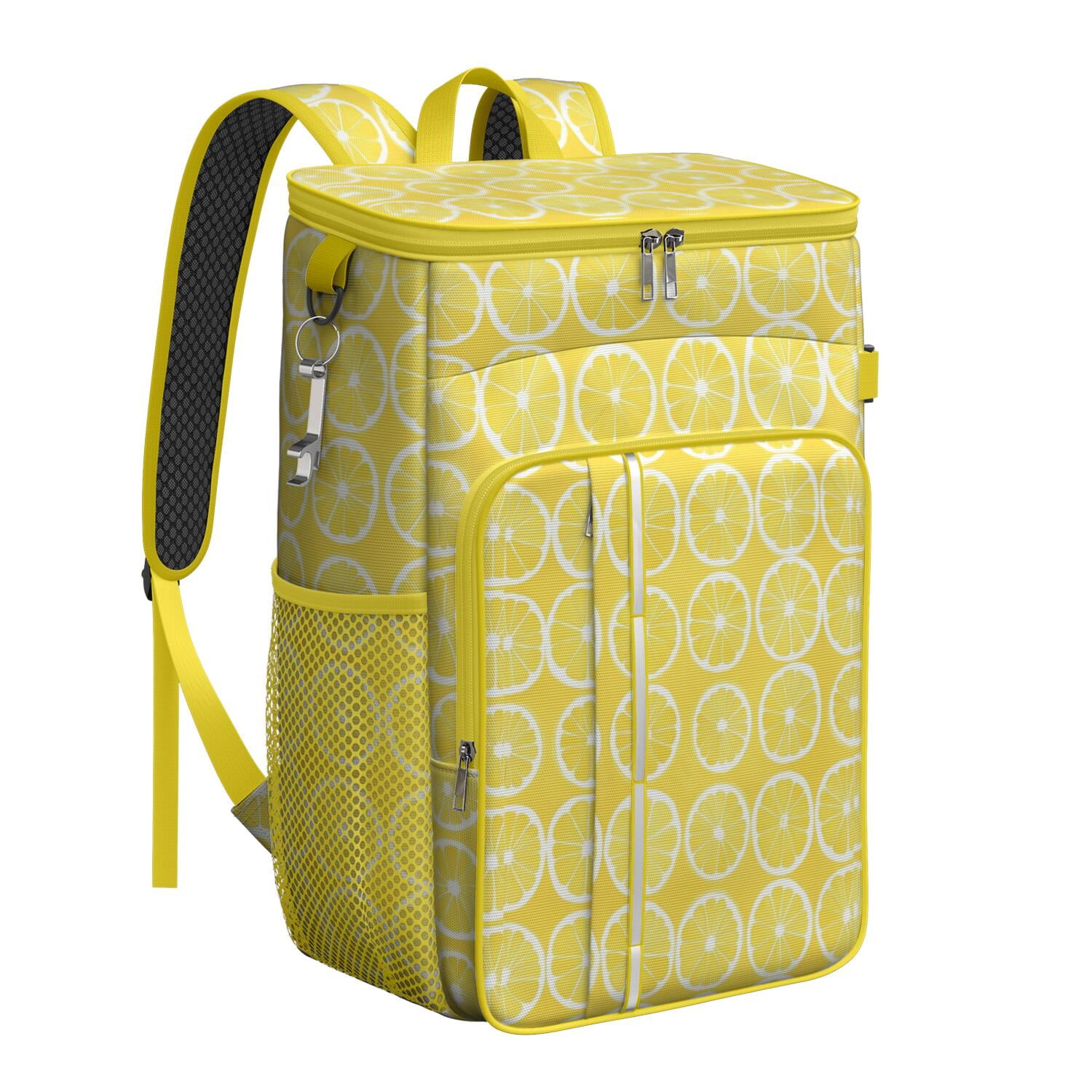 Travel Cooler Bag - Lemon Camping Beer Cooler Backpack with Bottle Opener- Waterproof Insulated Picnic Backpacks - Cooler Bag for Beach