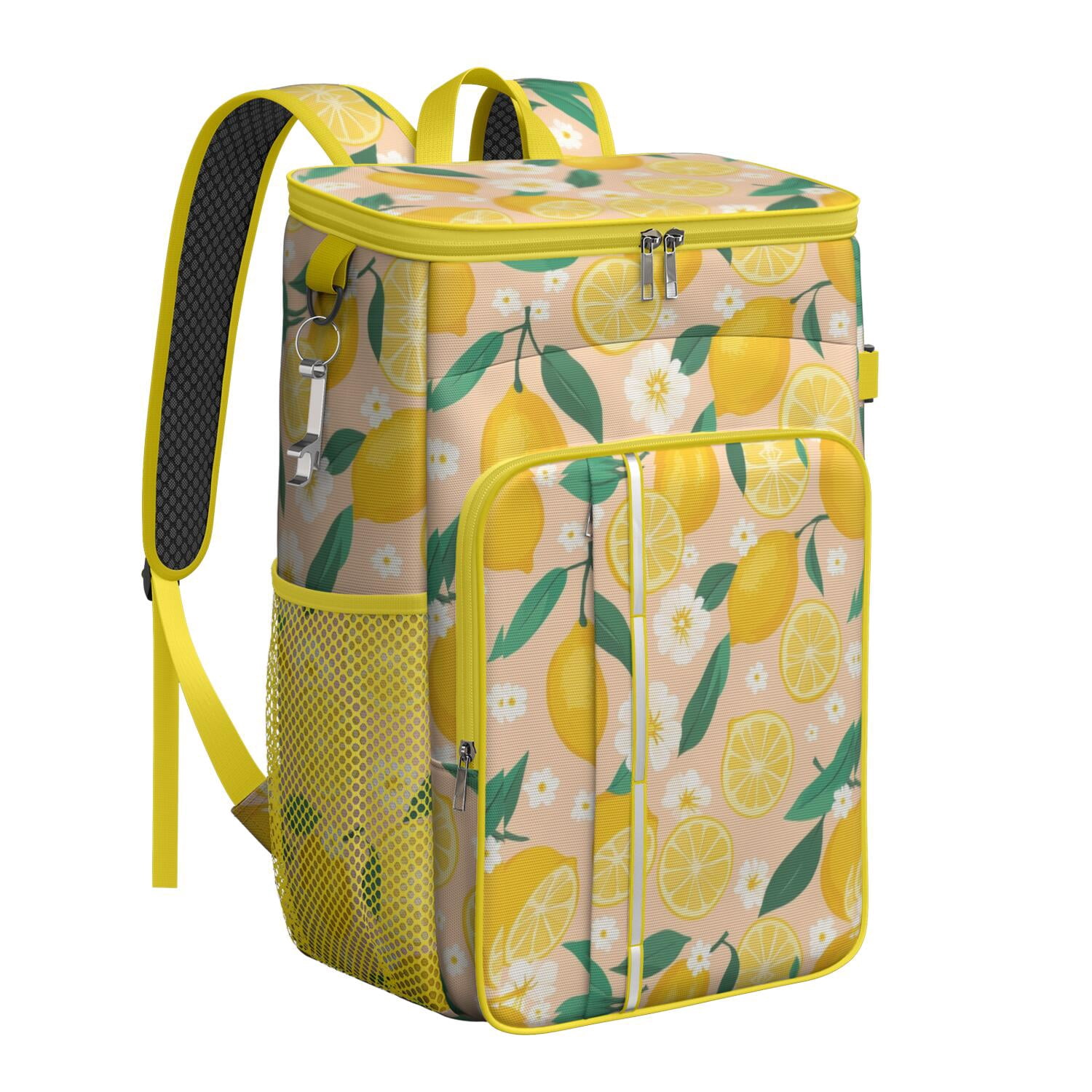 Travel Cooler Bag - Lemon Camping Beer Cooler Backpack with Bottle Opener- Waterproof Insulated Picnic Backpacks - Cooler Bag for Beach
