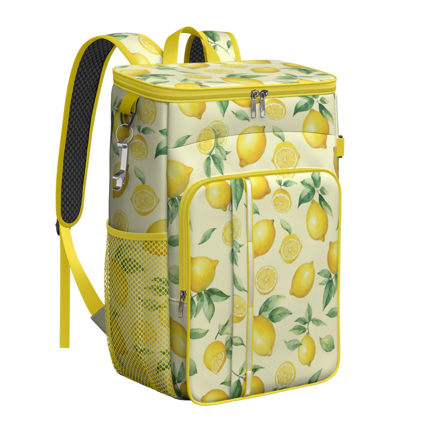 Travel Cooler Bag - Lemon Camping Beer Cooler Backpack with Bottle Opener- Waterproof Insulated Picnic Backpacks - Cooler Bag for Beach