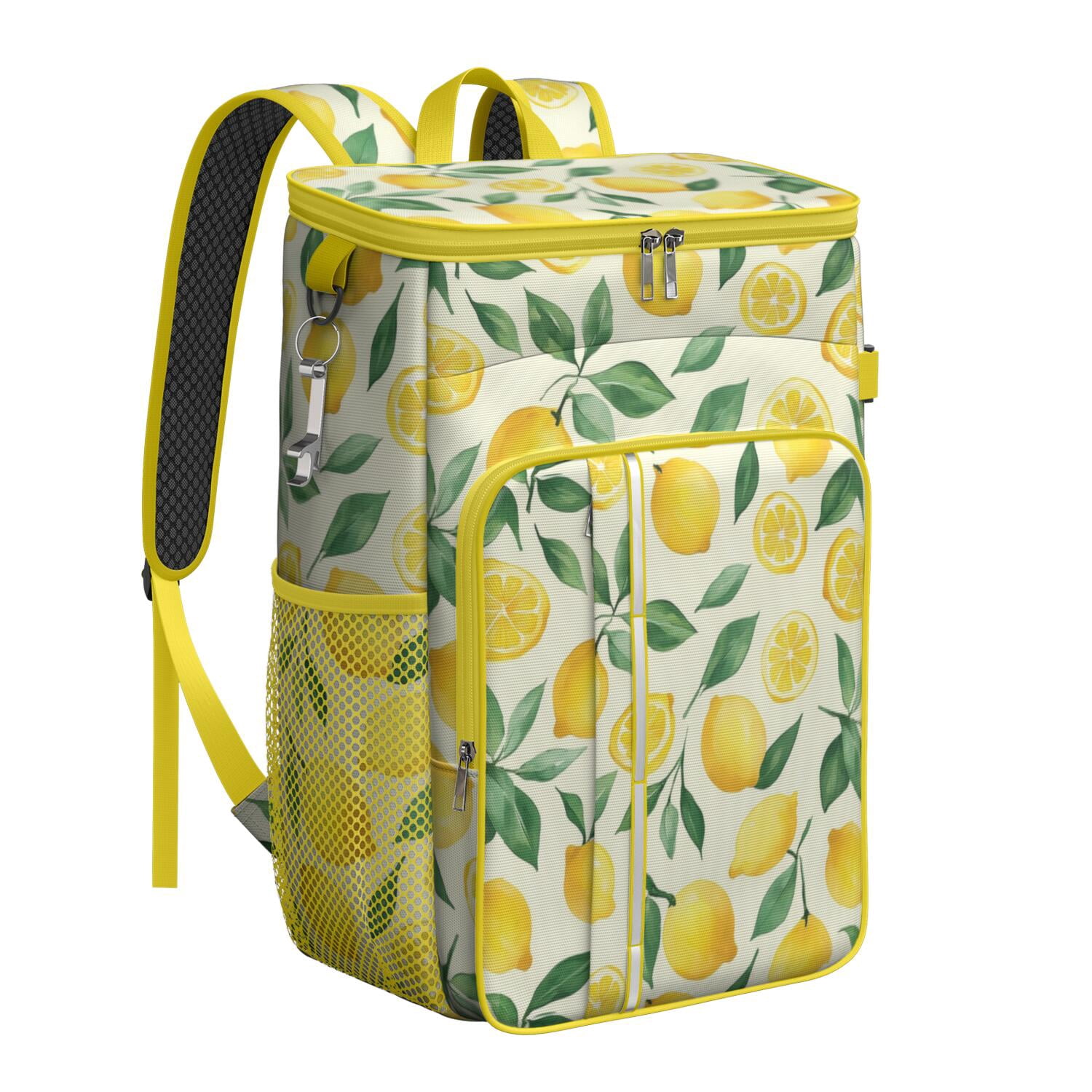 Travel Cooler Bag - Lemon Camping Beer Cooler Backpack with Bottle Opener- Waterproof Insulated Picnic Backpacks - Cooler Bag for Beach