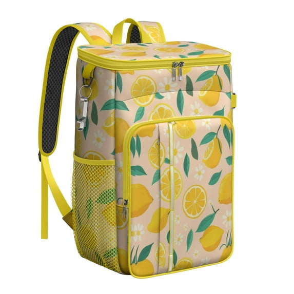 Travel Cooler Bag - Lemon Camping Beer Cooler Backpack with Bottle Opener- Waterproof Insulated Picnic Backpacks - Cooler Bag for Beach