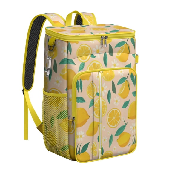 Travel Cooler Bag - Lemon Camping Beer Cooler Backpack with Bottle Opener- Waterproof Insulated Picnic Backpacks - Cooler Bag for Beach