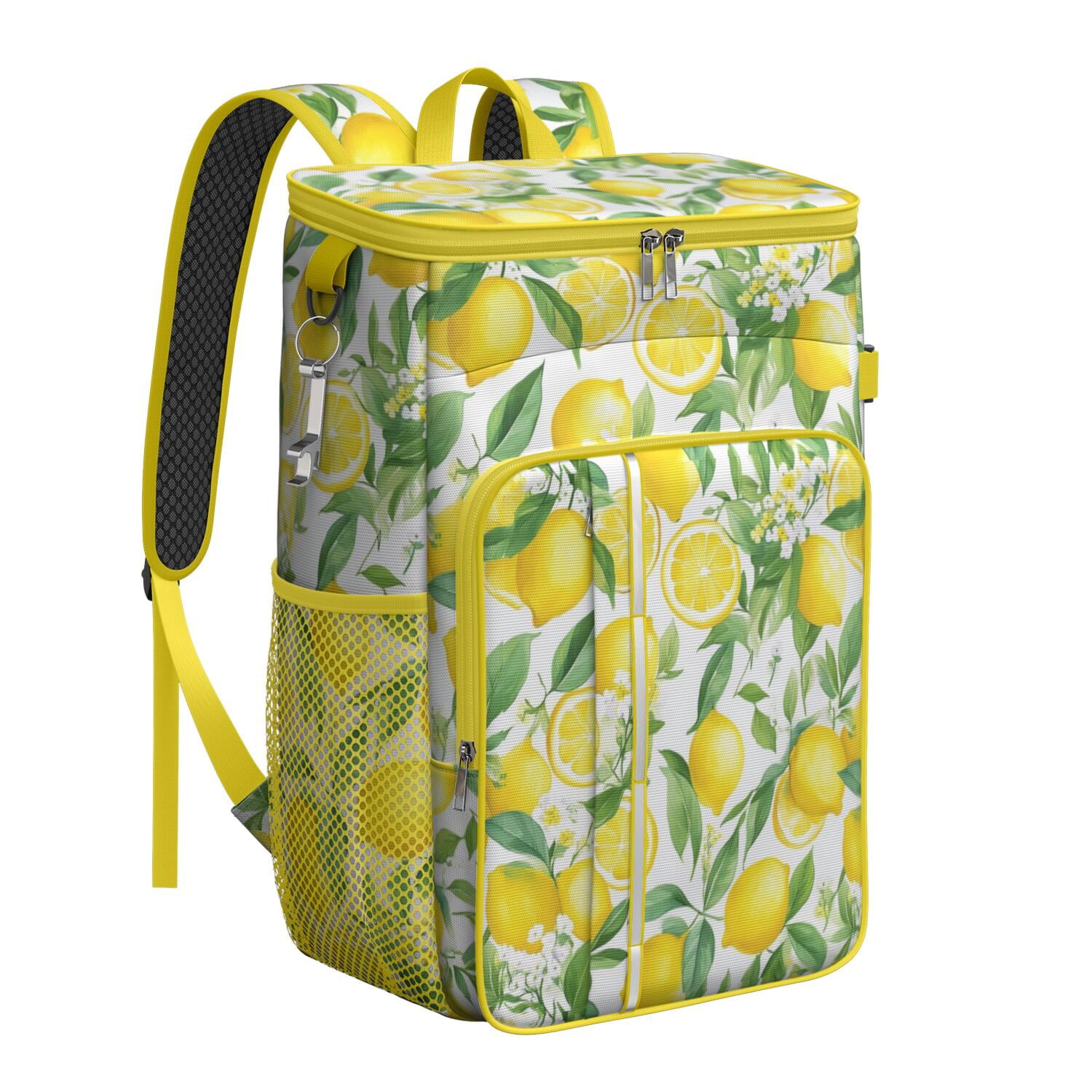 Travel Cooler Bag - Lemon Camping Beer Cooler Backpack with Bottle Opener- Waterproof Insulated Picnic Backpacks - Cooler Bag for Beach