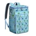 thumbnail image 1 of Travel Cooler Bag - Light Blue Dinosaurs Palms Eggs Pattern Camping Beer Cooler Backpack with Bottle Opener- Waterproof Insulated Picnic Backpacks - Cooler Bag for Beach, 1 of 6