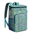 thumbnail image 1 of Travel Cooler Bag - Light Blue Dinosaurs Text Pattern Camping Beer Cooler Backpack with Bottle Opener- Waterproof Insulated Picnic Backpacks - Cooler Bag for Beach, 1 of 6
