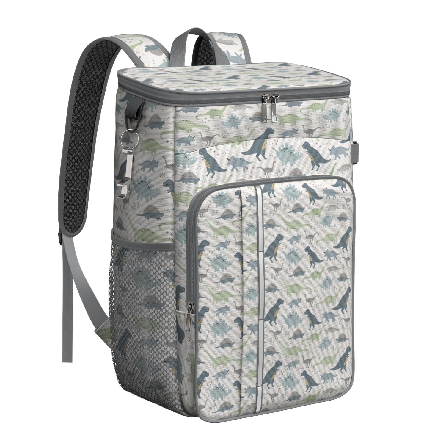 Travel Cooler Bag - LightColor Cartoon Dinosaurs Pattern Camping Beer Cooler Backpack with Bottle Opener- Waterproof Insulated Picnic Backpacks - Cooler Bag for Beach