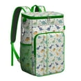 thumbnail image 1 of Travel Cooler Bag - LightColor Dinosaurs Floral Pattern Camping Beer Cooler Backpack with Bottle Opener- Waterproof Insulated Picnic Backpacks - Cooler Bag for Beach, 1 of 6