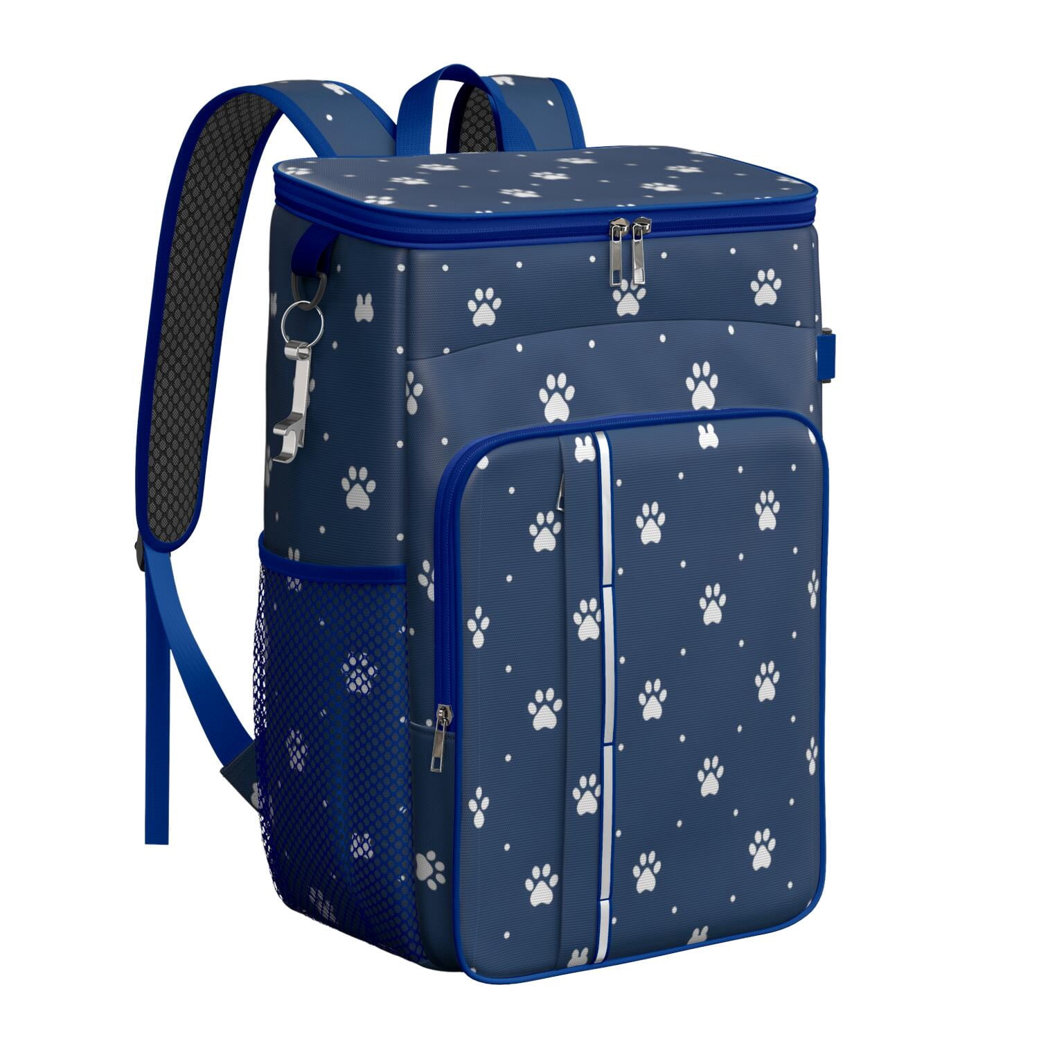 Travel Cooler Bag - Paw Print Camping Beer Cooler Backpack with Bottle Opener- Waterproof Insulated Picnic Backpacks - Cooler Bag for Beach