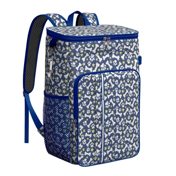 Travel Cooler Bag - Paw Print Dog Bone Camping Beer Cooler Backpack with Bottle Opener- Waterproof Insulated Picnic Backpacks - Cooler Bag for Beach
