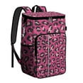 thumbnail image 1 of Travel Cooler Bag - Pink and Black Of Leopard Print Camping Beer Cooler Backpack with Bottle Opener- Waterproof Insulated Picnic Backpacks - Cooler Bag for Beach, 1 of 6