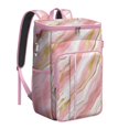 thumbnail image 1 of Travel Cooler Bag - Pink and Gold Marble Texture Camping Beer Cooler Backpack with Bottle Opener- Waterproof Insulated Picnic Backpacks - Cooler Bag for Beach, 1 of 6