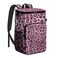 thumbnail image 1 of Travel Cooler Bag - Pink and Gray Of Leopard Print Camping Beer Cooler Backpack with Bottle Opener- Waterproof Insulated Picnic Backpacks - Cooler Bag for Beach, 1 of 6