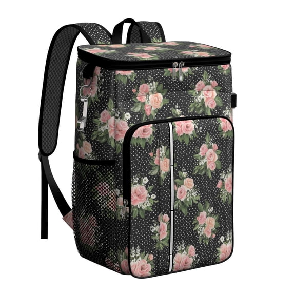 Travel Cooler Bag - Pioneer Flower Camping Beer Cooler Backpack with Bottle Opener- Waterproof Insulated Picnic Backpacks - Cooler Bag for Beach