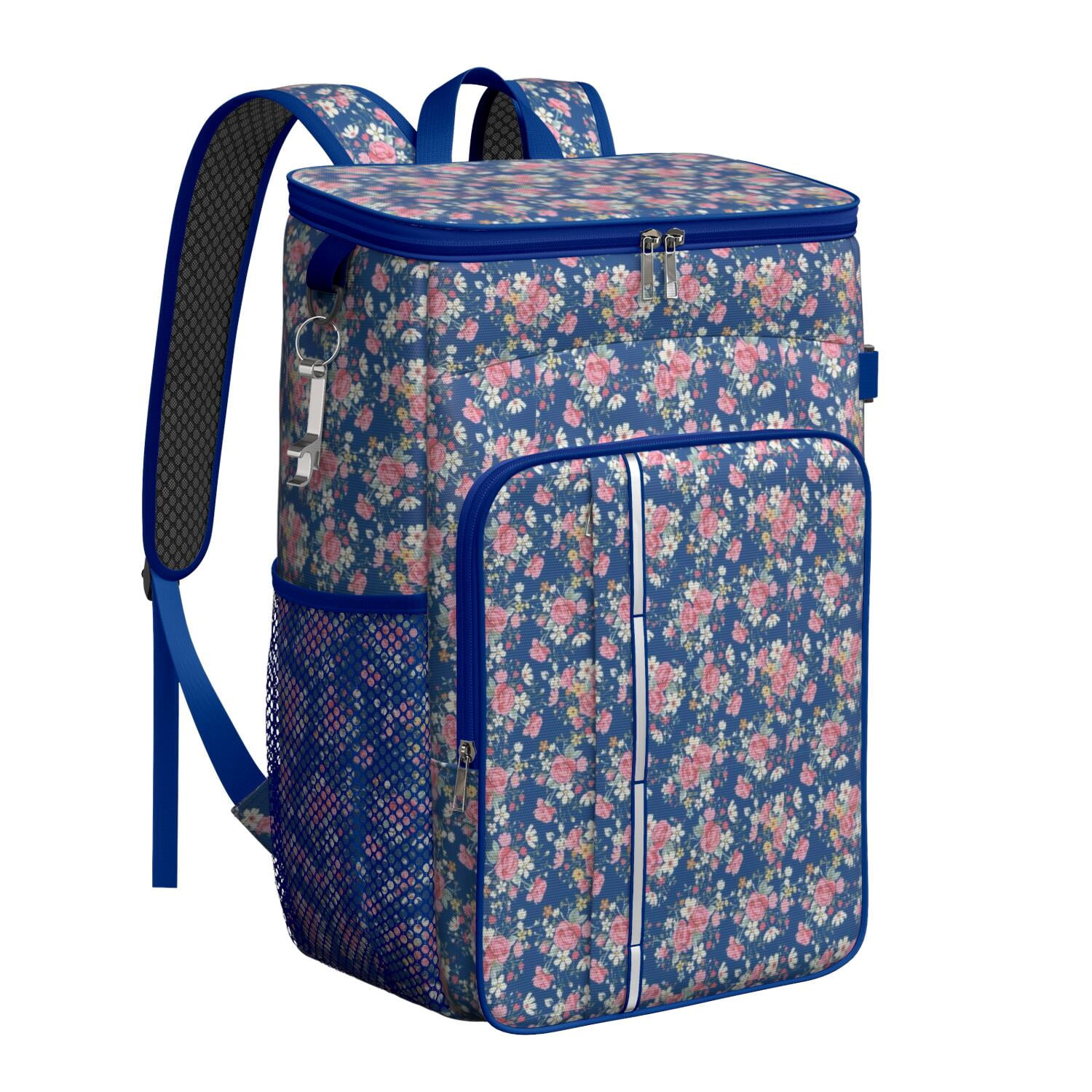 Travel Cooler Bag - Pioneer Flower Camping Beer Cooler Backpack with Bottle Opener- Waterproof Insulated Picnic Backpacks - Cooler Bag for Beach