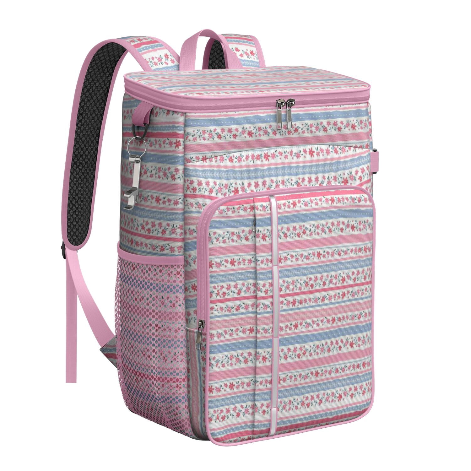 Travel Cooler Bag - Pioneer Flower Camping Beer Cooler Backpack with Bottle Opener- Waterproof Insulated Picnic Backpacks - Cooler Bag for Beach