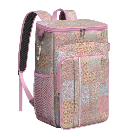 Travel Cooler Bag - Pioneer Flower Camping Beer Cooler Backpack with Bottle Opener- Waterproof Insulated Picnic Backpacks - Cooler Bag for Beach