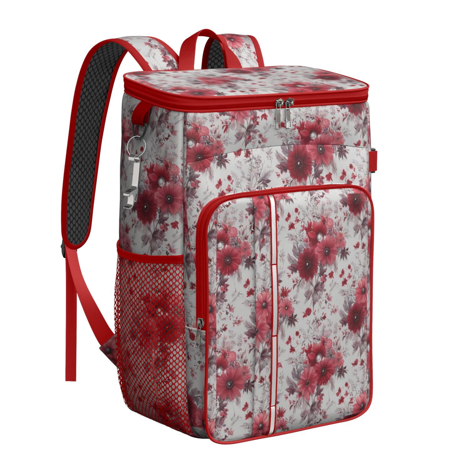 Travel Cooler Bag - Pioneer Flower Camping Beer Cooler Backpack with Bottle Opener- Waterproof Insulated Picnic Backpacks - Cooler Bag for Beach