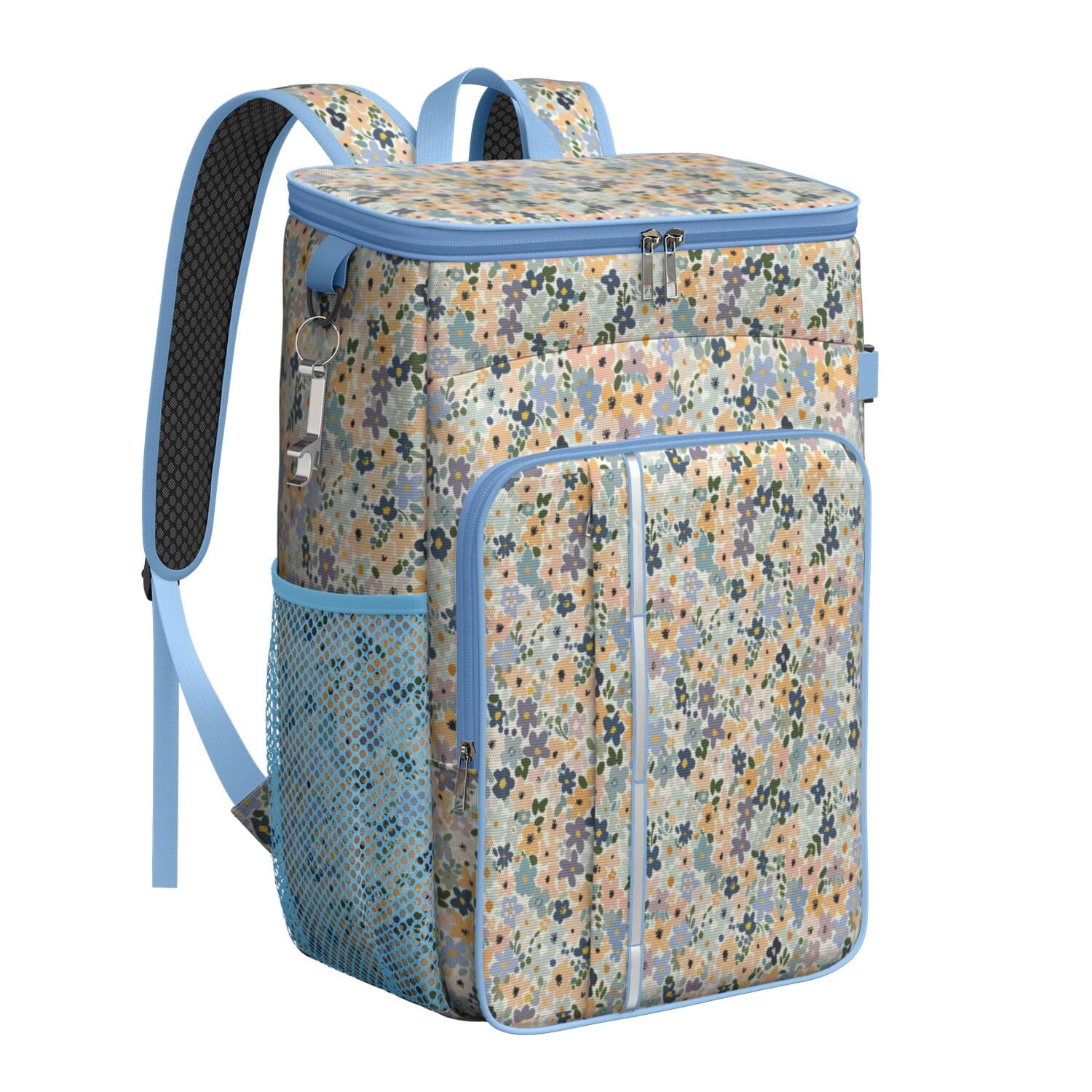 Travel Cooler Bag - Pioneer Flower Camping Beer Cooler Backpack with Bottle Opener- Waterproof Insulated Picnic Backpacks - Cooler Bag for Beach