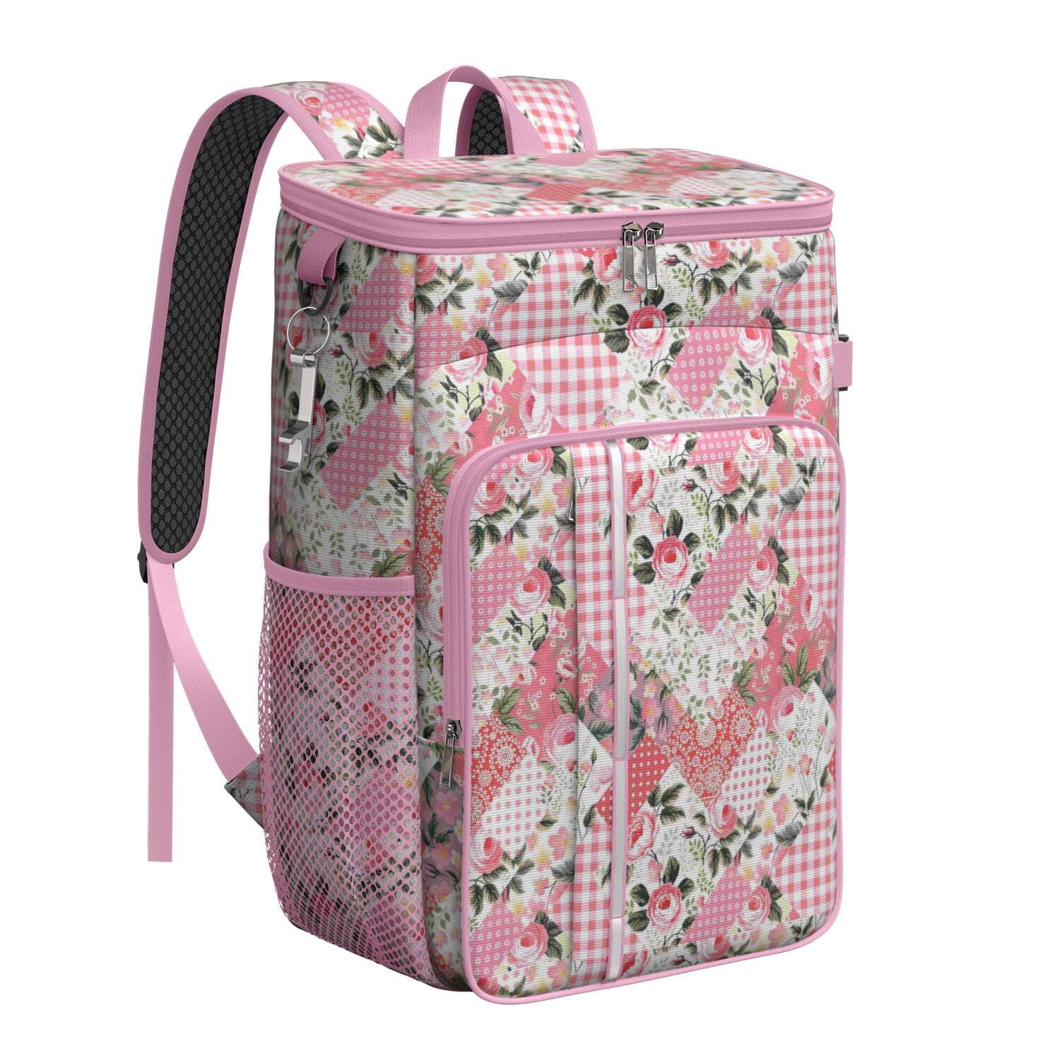 Travel Cooler Bag - Pioneer Flower Camping Beer Cooler Backpack with Bottle Opener- Waterproof Insulated Picnic Backpacks - Cooler Bag for Beach