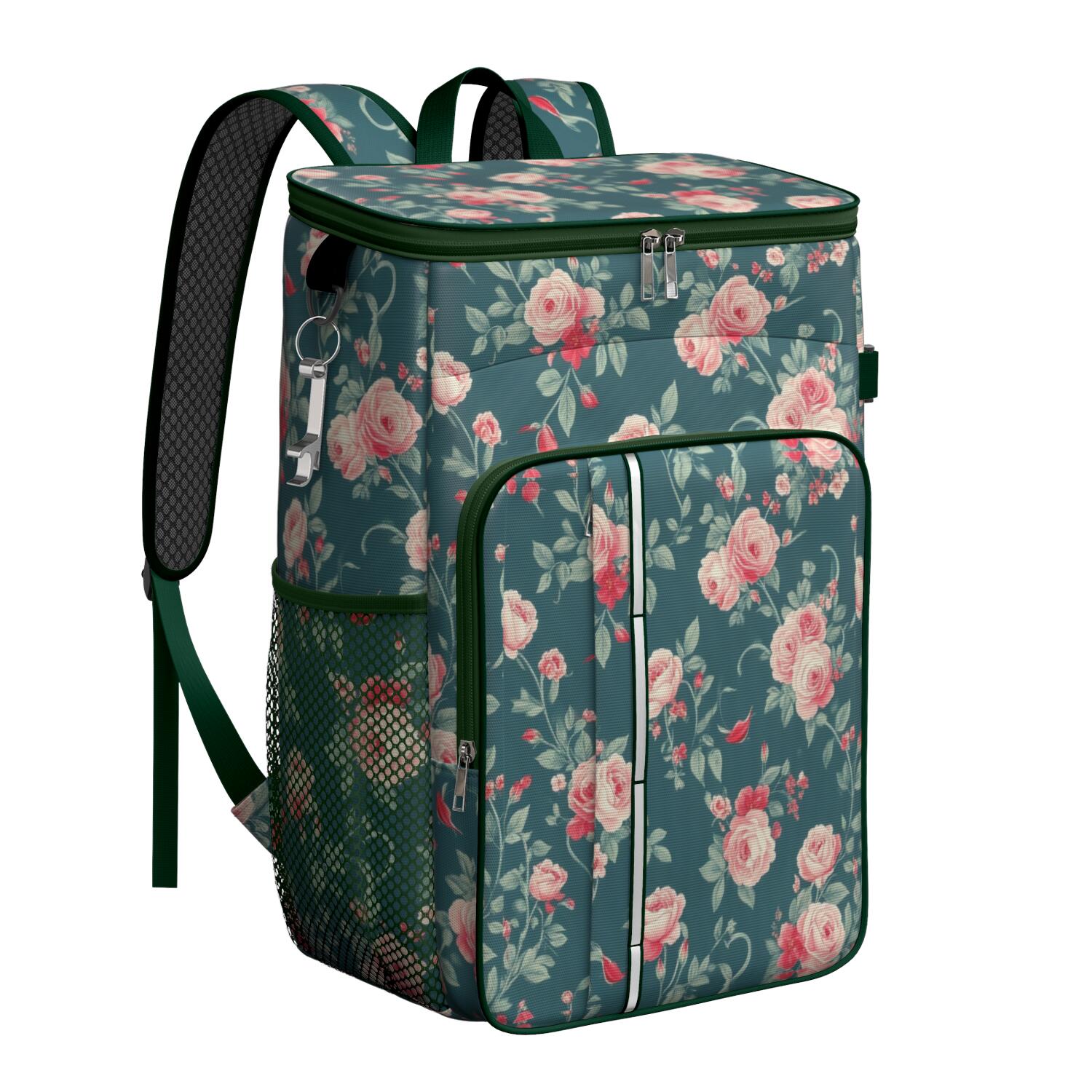 Travel Cooler Bag - Pioneer Flower Camping Beer Cooler Backpack with Bottle Opener- Waterproof Insulated Picnic Backpacks - Cooler Bag for Beach