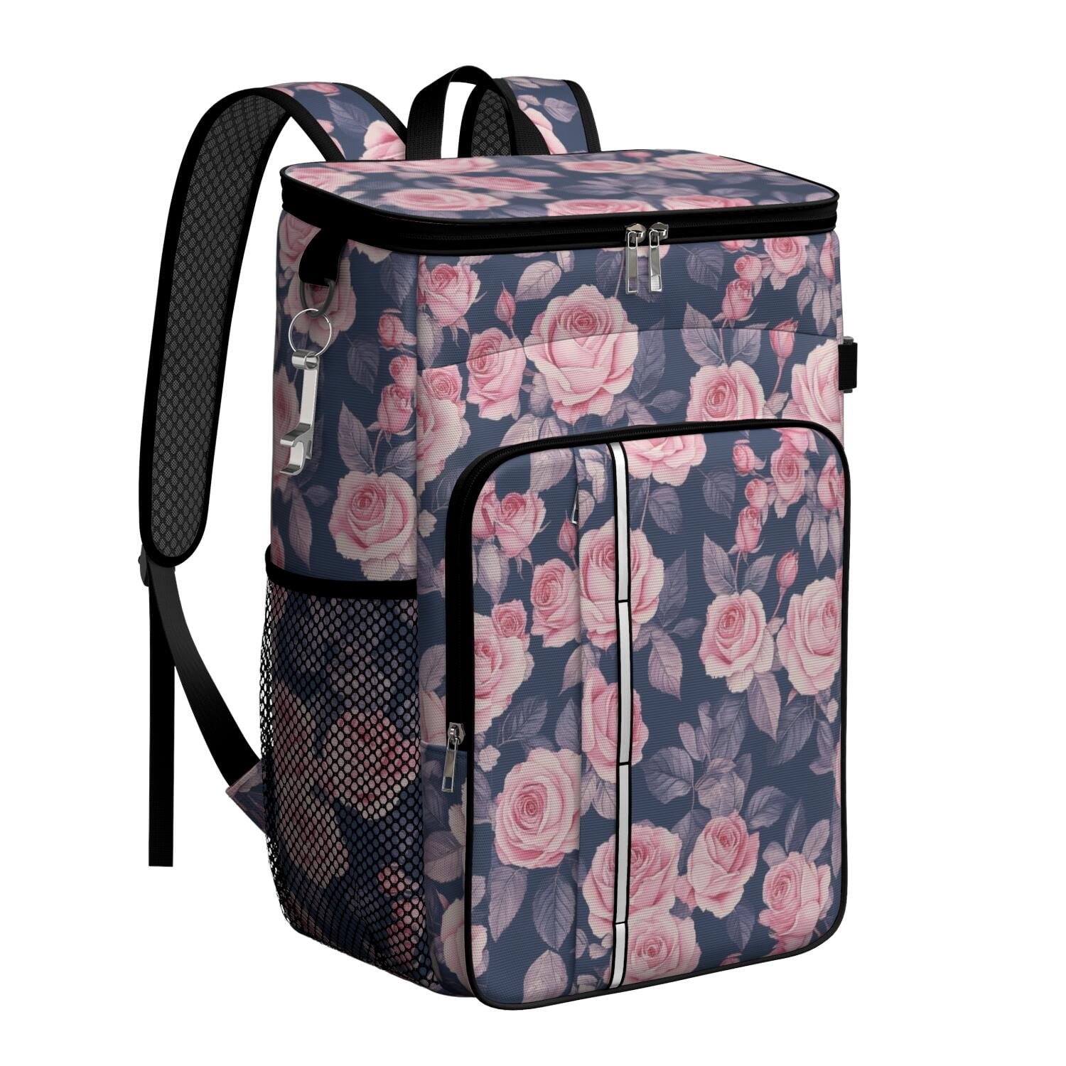 Travel Cooler Bag - Pioneer Flower Camping Beer Cooler Backpack with Bottle Opener- Waterproof Insulated Picnic Backpacks - Cooler Bag for Beach