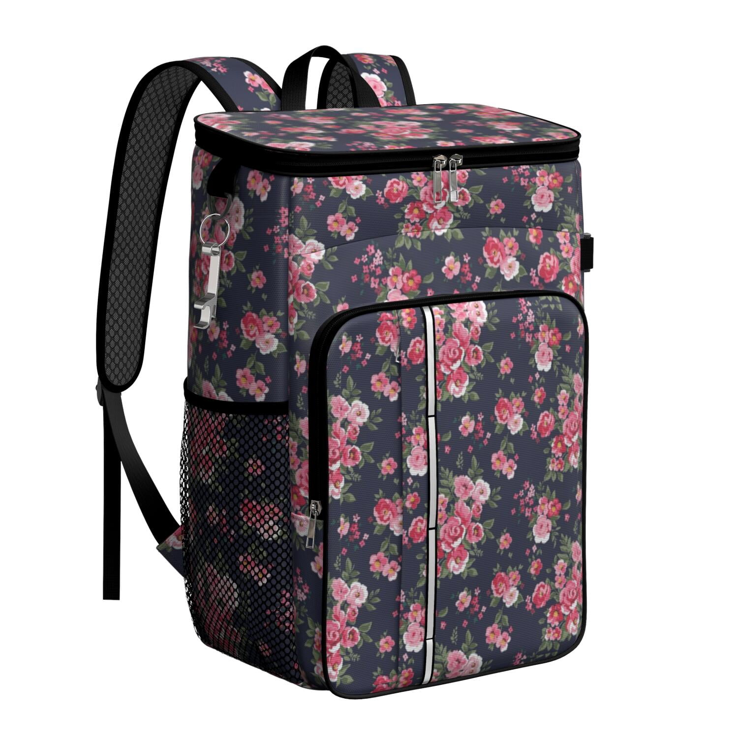 Travel Cooler Bag - Pioneer Flower Camping Beer Cooler Backpack with Bottle Opener- Waterproof Insulated Picnic Backpacks - Cooler Bag for Beach