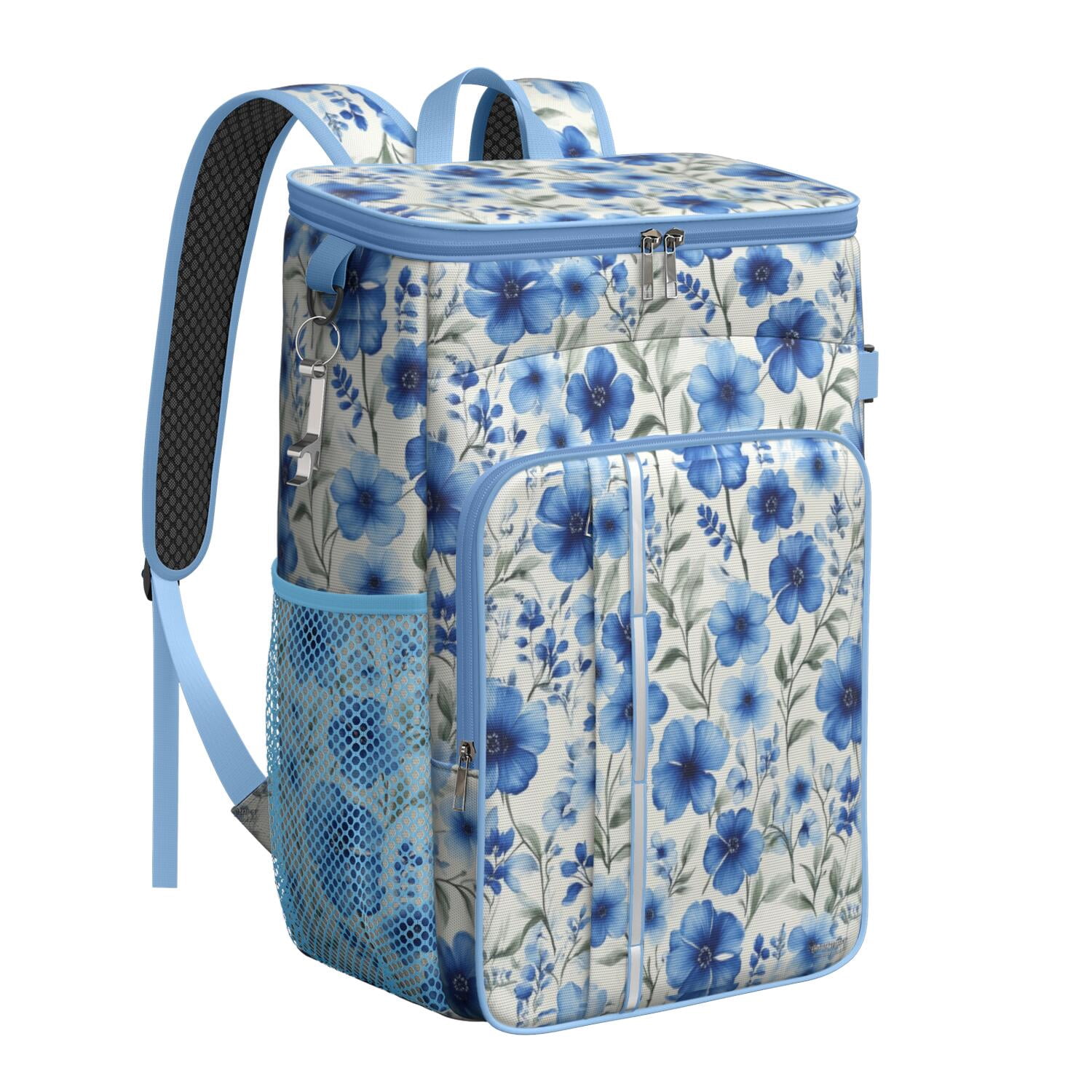 Travel Cooler Bag - Pioneer Flower Camping Beer Cooler Backpack with Bottle Opener- Waterproof Insulated Picnic Backpacks - Cooler Bag for Beach