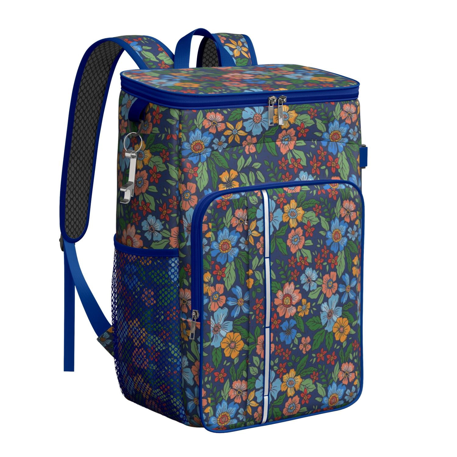 Travel Cooler Bag - Pioneer Flower Camping Beer Cooler Backpack with Bottle Opener- Waterproof Insulated Picnic Backpacks - Cooler Bag for Beach