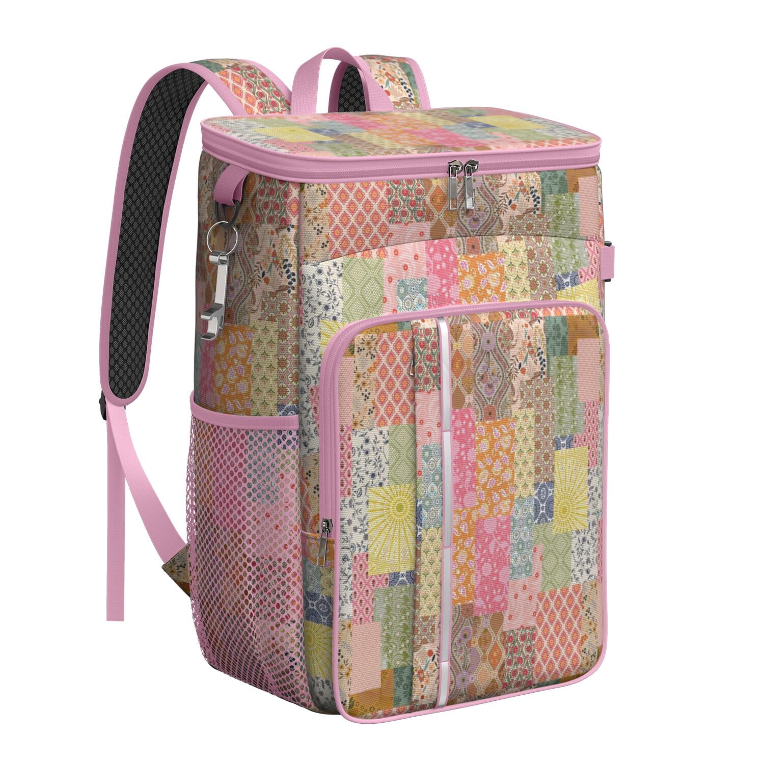 Travel Cooler Bag - Pioneer Flower Camping Beer Cooler Backpack with Bottle Opener- Waterproof Insulated Picnic Backpacks - Cooler Bag for Beach