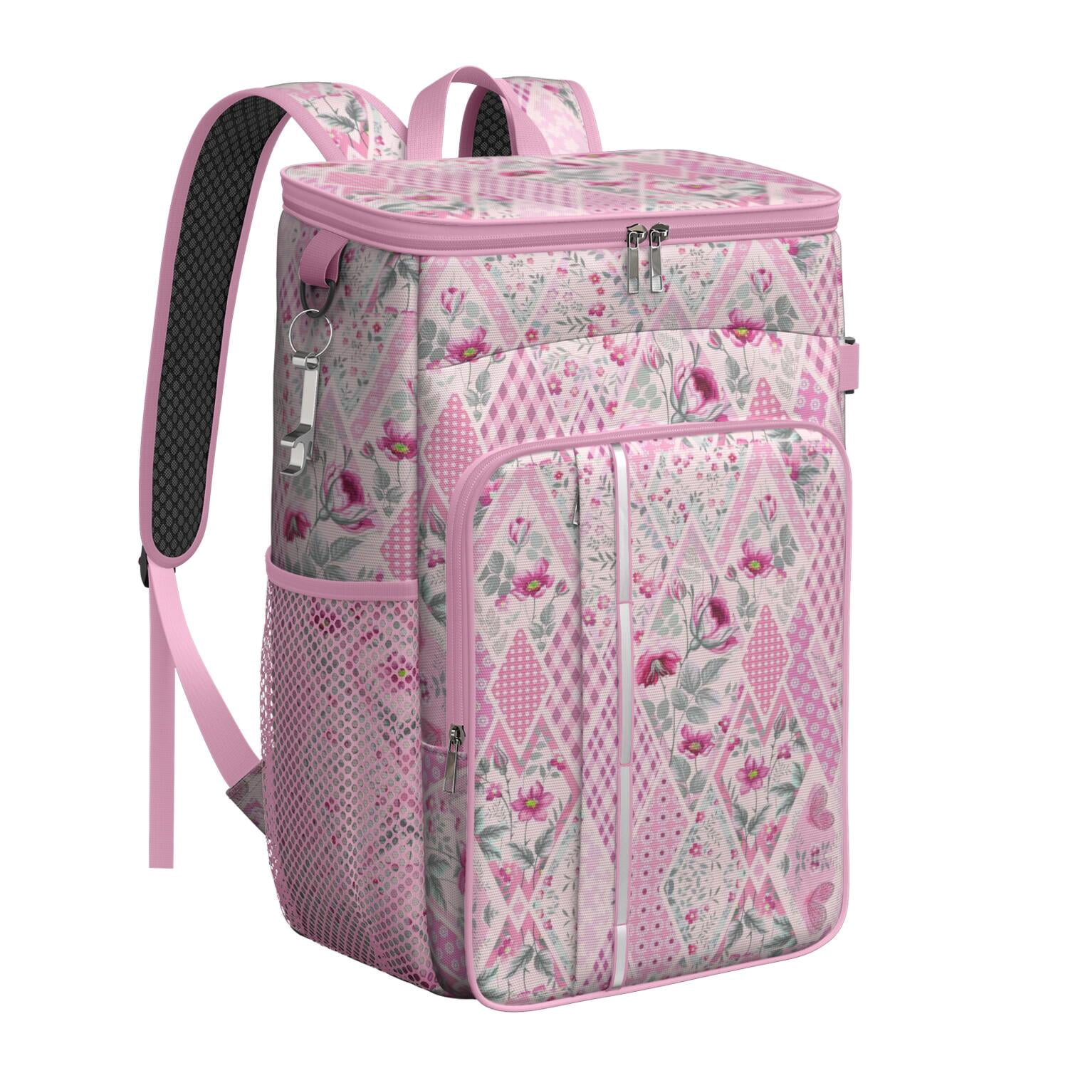 Travel Cooler Bag - Pioneer Flower Camping Beer Cooler Backpack with Bottle Opener- Waterproof Insulated Picnic Backpacks - Cooler Bag for Beach