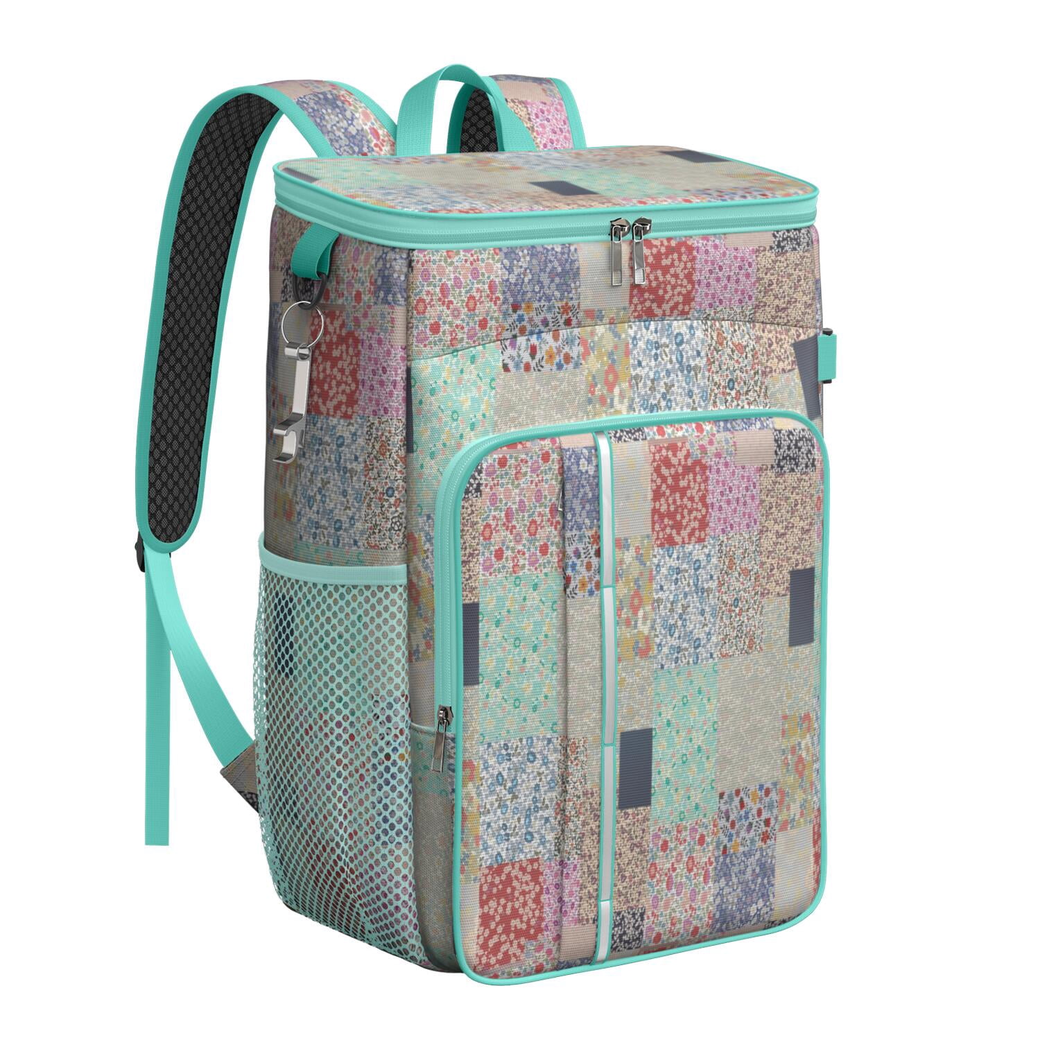 Travel Cooler Bag - Pioneer Flower Camping Beer Cooler Backpack with Bottle Opener- Waterproof Insulated Picnic Backpacks - Cooler Bag for Beach