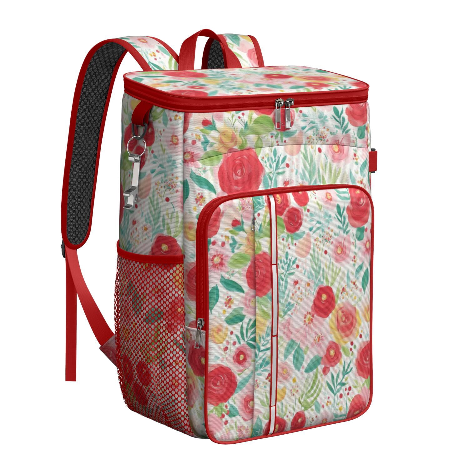 Travel Cooler Bag - Pioneer Flower Camping Beer Cooler Backpack with Bottle Opener- Waterproof Insulated Picnic Backpacks - Cooler Bag for Beach