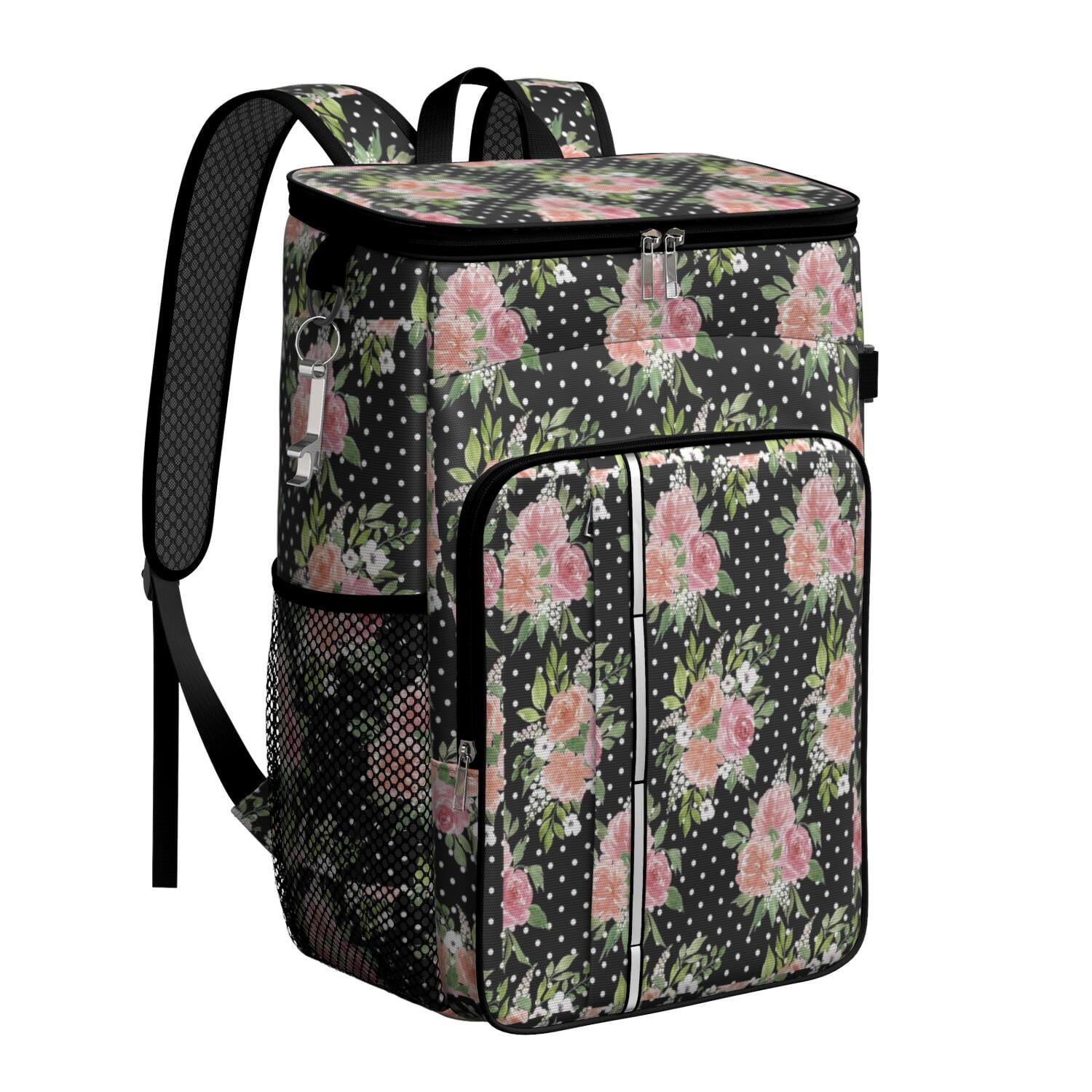 Travel Cooler Bag - Pioneer Flower Camping Beer Cooler Backpack with Bottle Opener- Waterproof Insulated Picnic Backpacks - Cooler Bag for Beach
