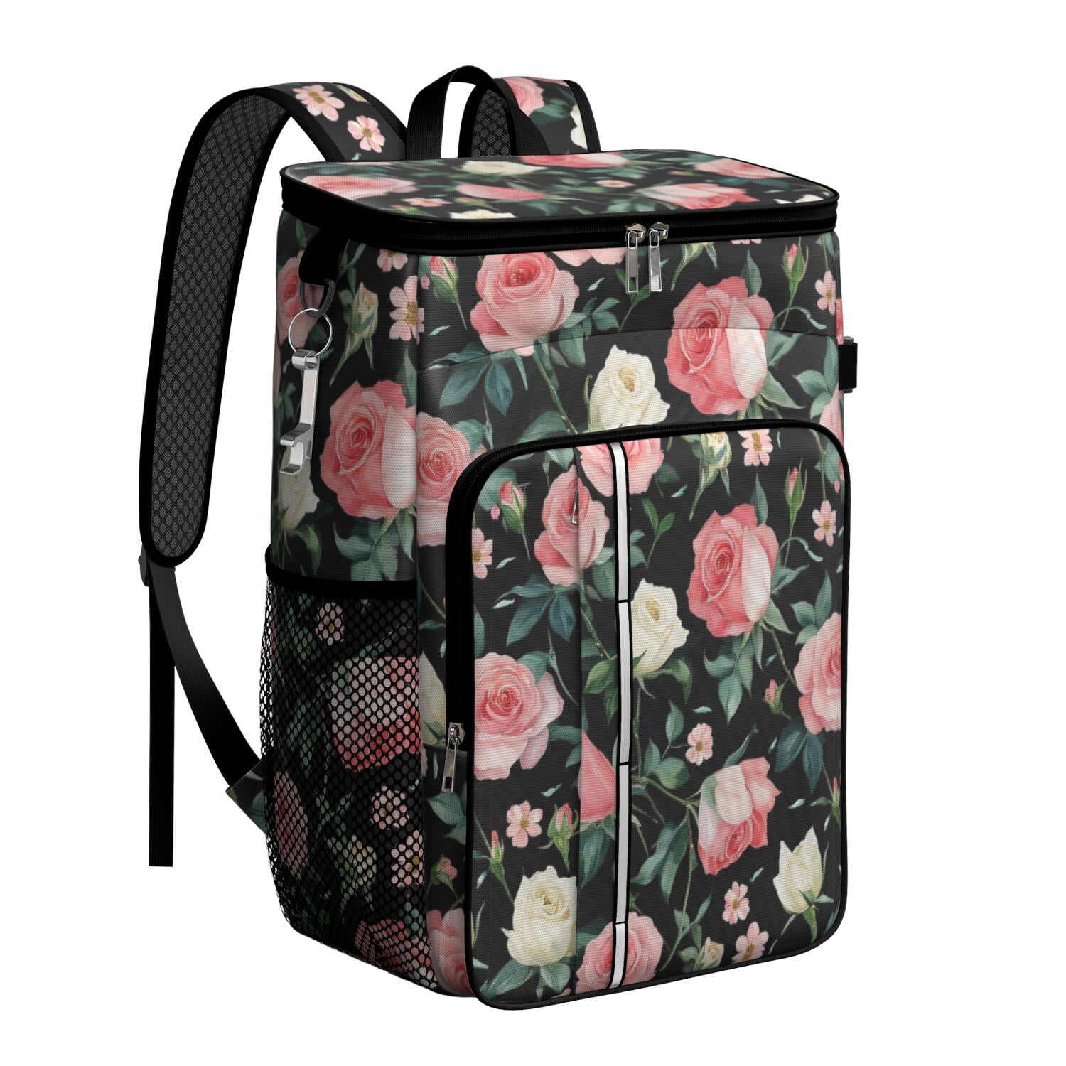 Travel Cooler Bag - Pioneer Flower Camping Beer Cooler Backpack with Bottle Opener- Waterproof Insulated Picnic Backpacks - Cooler Bag for Beach