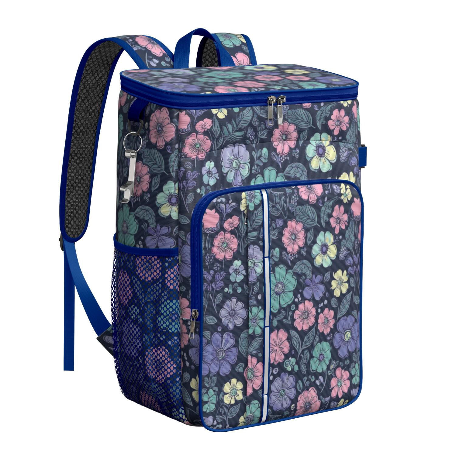 Travel Cooler Bag - Pioneer Flower Camping Beer Cooler Backpack with Bottle Opener- Waterproof Insulated Picnic Backpacks - Cooler Bag for Beach