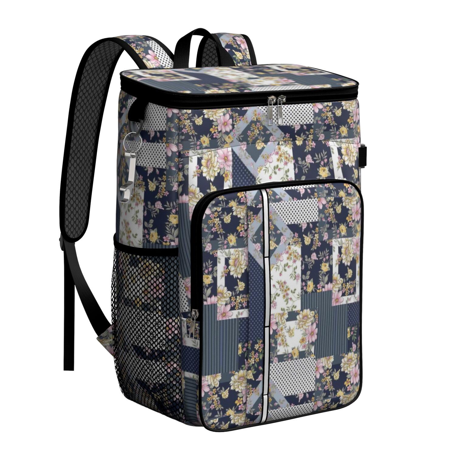 Travel Cooler Bag - Pioneer Flower Camping Beer Cooler Backpack with Bottle Opener- Waterproof Insulated Picnic Backpacks - Cooler Bag for Beach