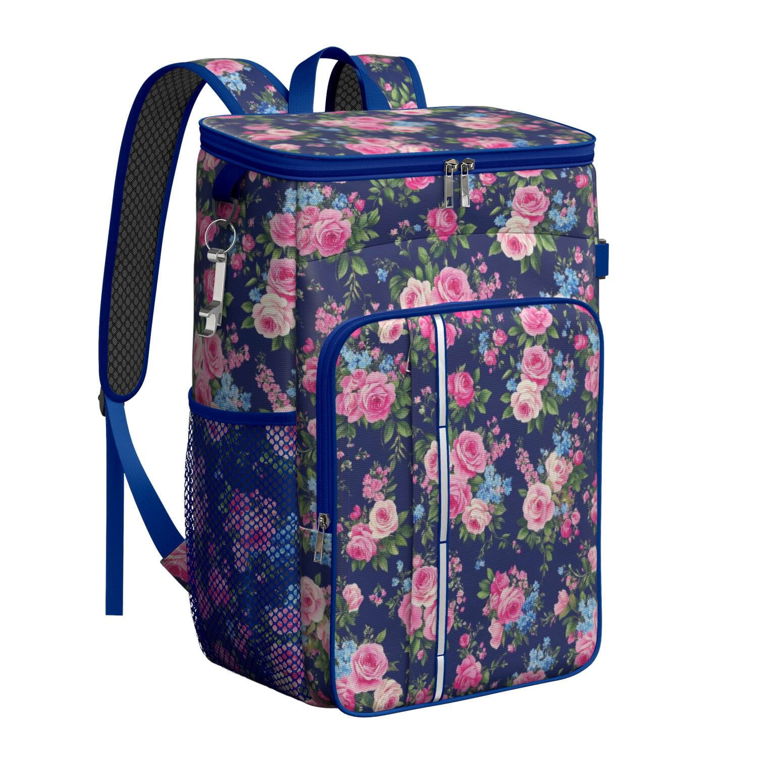 Travel Cooler Bag - Pioneer Flower Camping Beer Cooler Backpack with Bottle Opener- Waterproof Insulated Picnic Backpacks - Cooler Bag for Beach