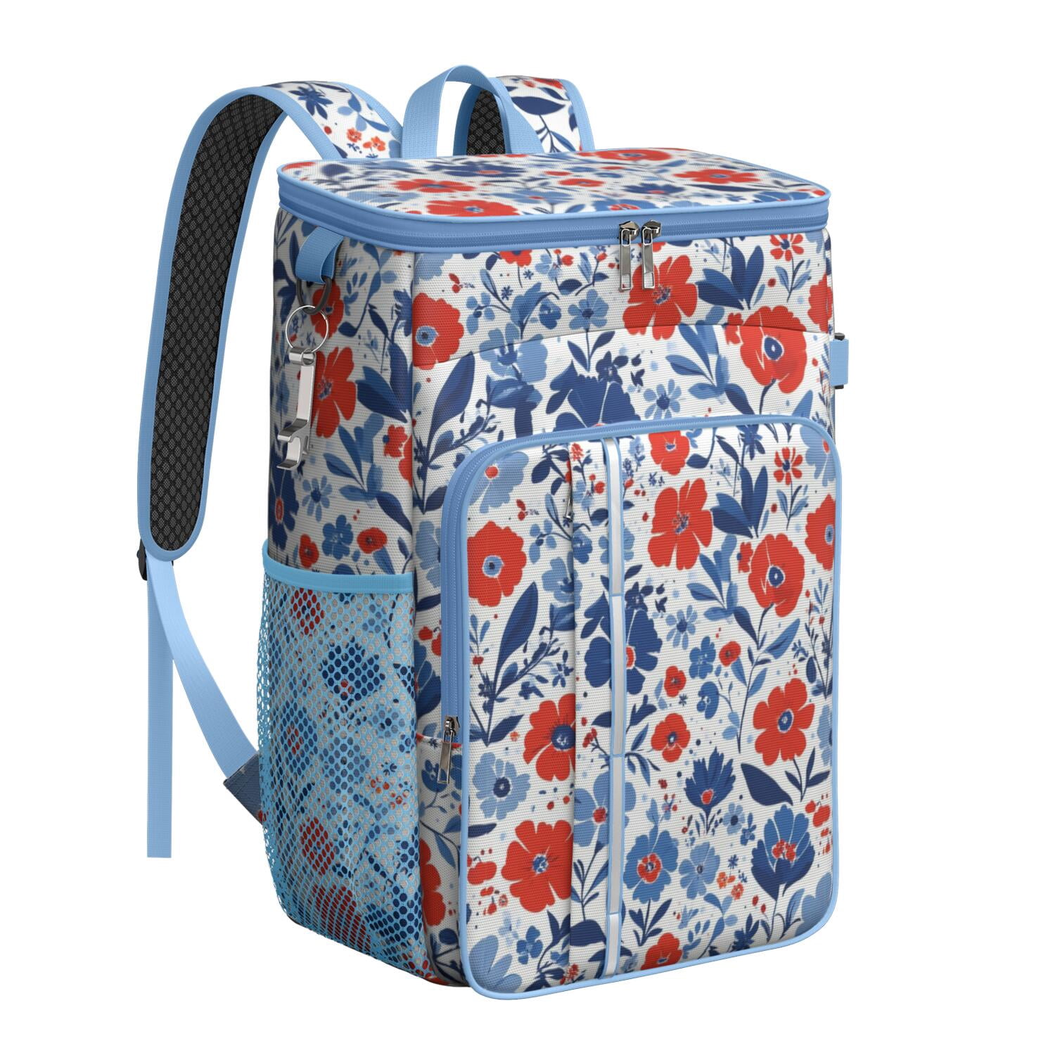 Travel Cooler Bag - Pioneer Flower Camping Beer Cooler Backpack with Bottle Opener- Waterproof Insulated Picnic Backpacks - Cooler Bag for Beach