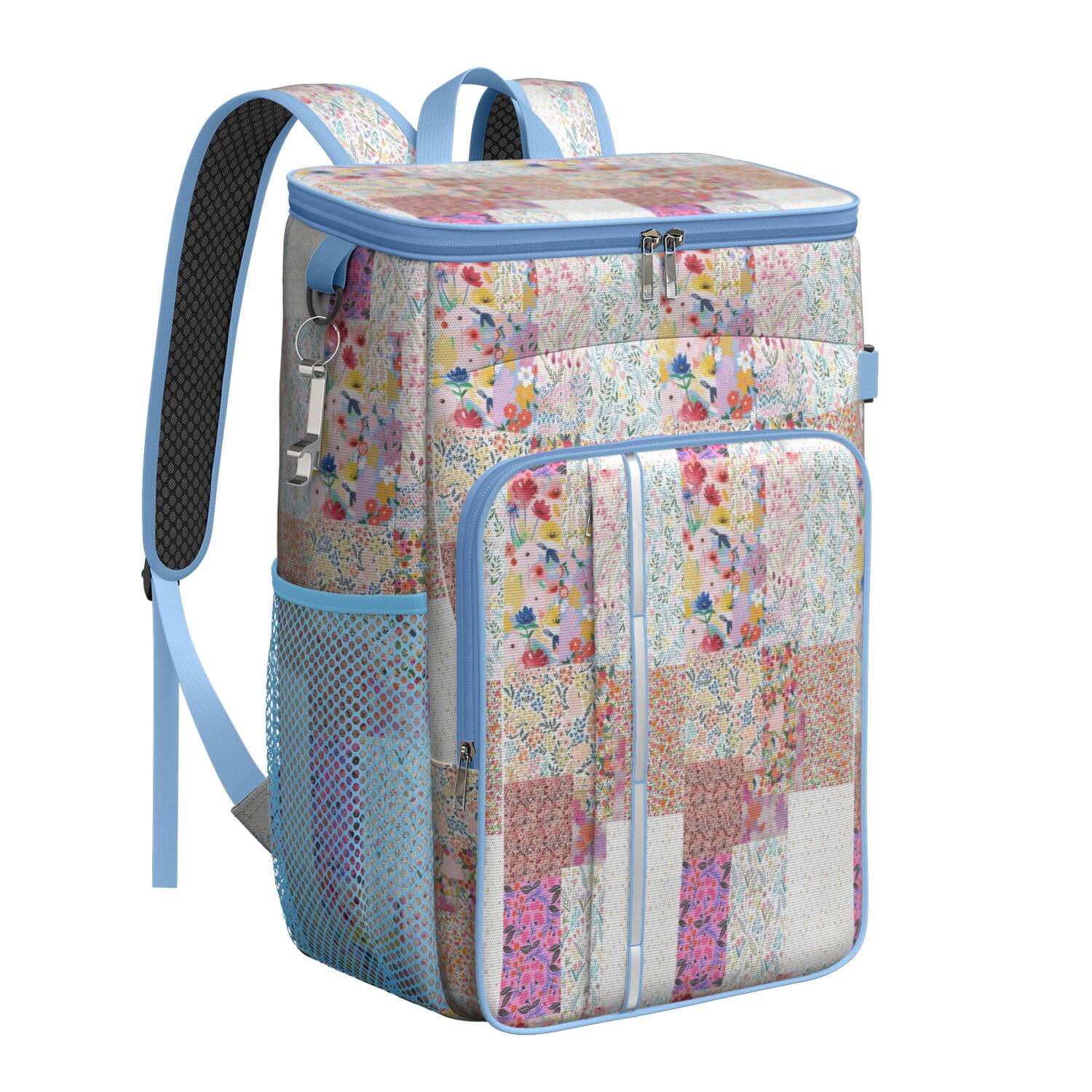 Travel Cooler Bag - Pioneer Flower Camping Beer Cooler Backpack with Bottle Opener- Waterproof Insulated Picnic Backpacks - Cooler Bag for Beach